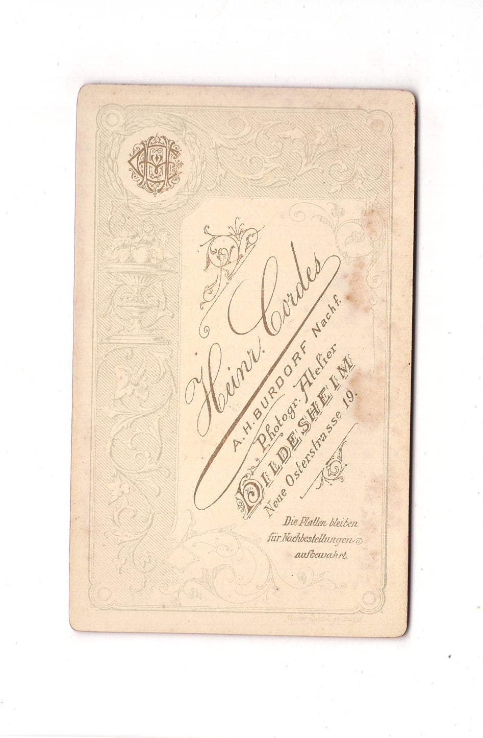 Fotografie Damenportrait - Hildesheim 1880er / CDV C1-14