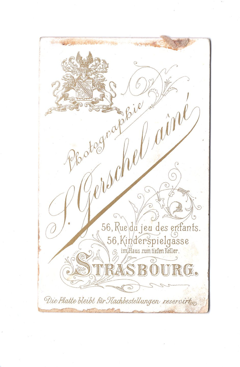 Fotografie Feiner Herr - Strasbourg Straßburg 1880er