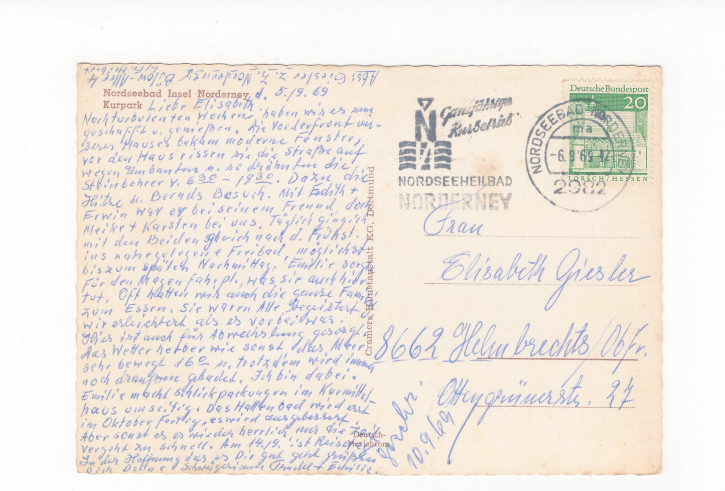 Ansichtskarte Nordseebad Insel Norderney / Kurpark