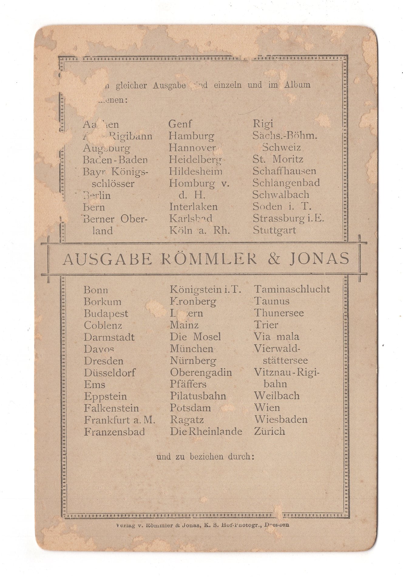 Fotografie Wiesbaden / Rathaus - 1889 / CAB V-21