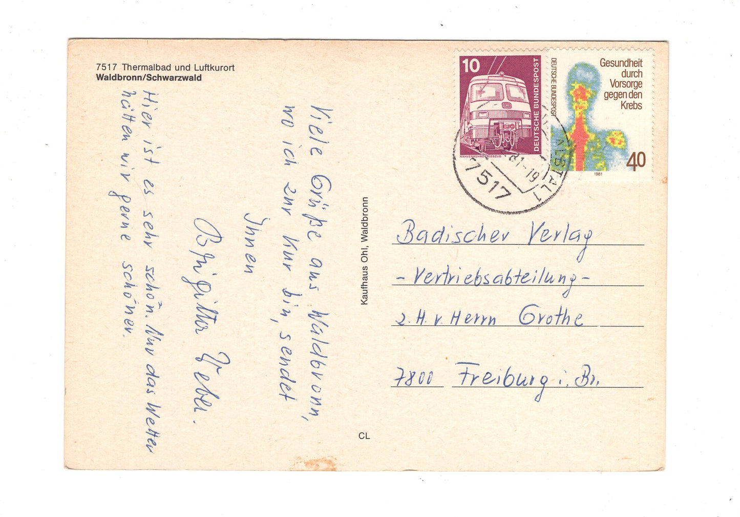 Ansichtskarte Waldbronn / Schwarzwald / G1-68