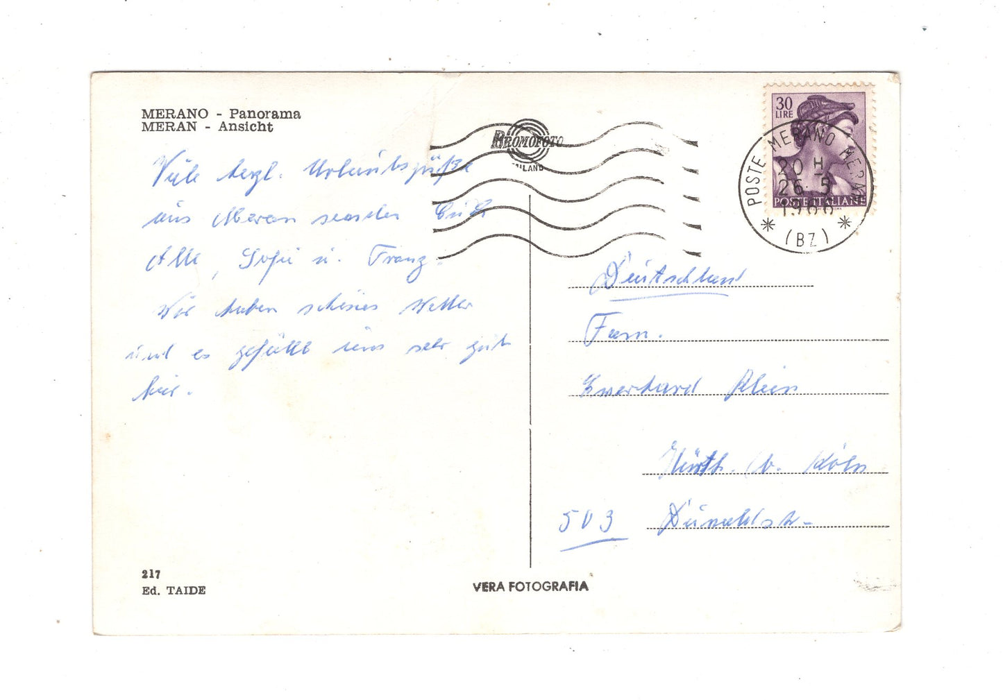 Ansichtskarte Merano Meran / Italien / N1-57