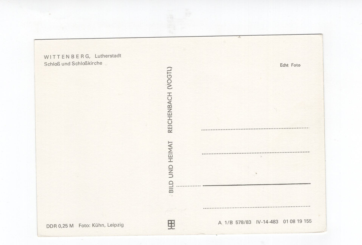 Ansichtskarte Lutherstadt Wittenberg / Schloss und Schlosskirche