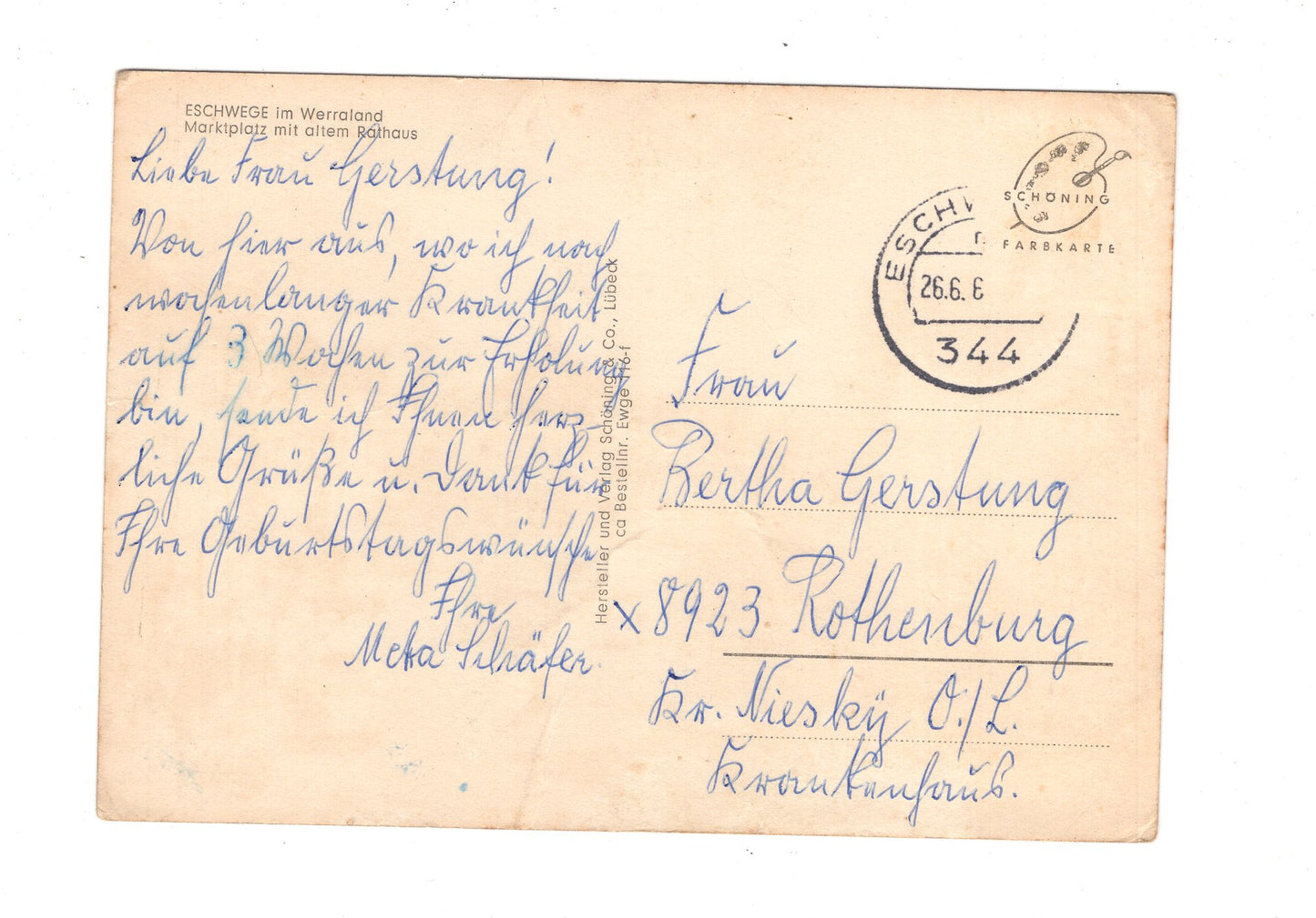 Ansichtskarte Eschwege im Werraland / Marktplatz mit Rathaus / H1-64