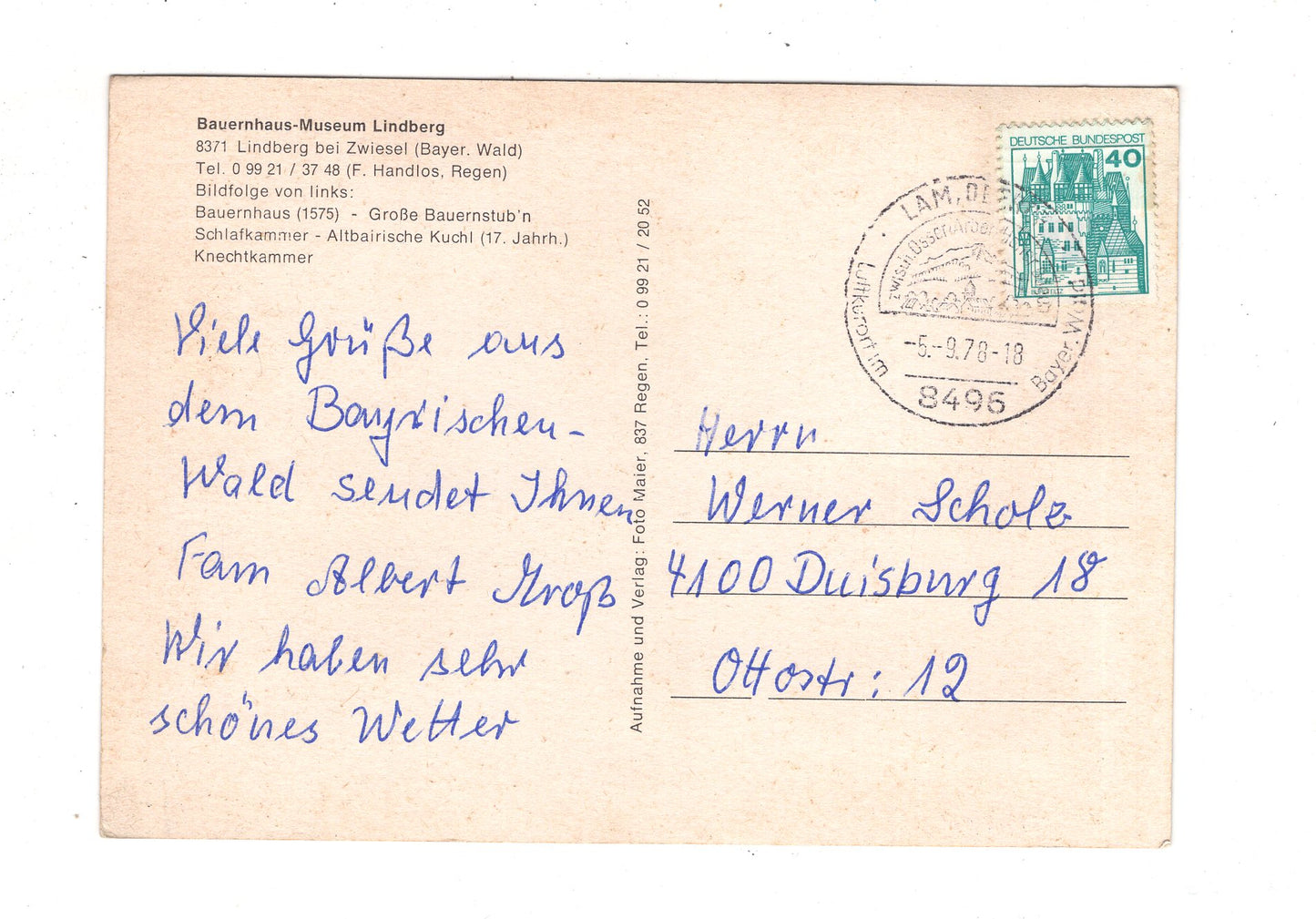 Ansichtskarte Lindberg / Bayerischer Wald / Bauernhaus-Museum / K1-51