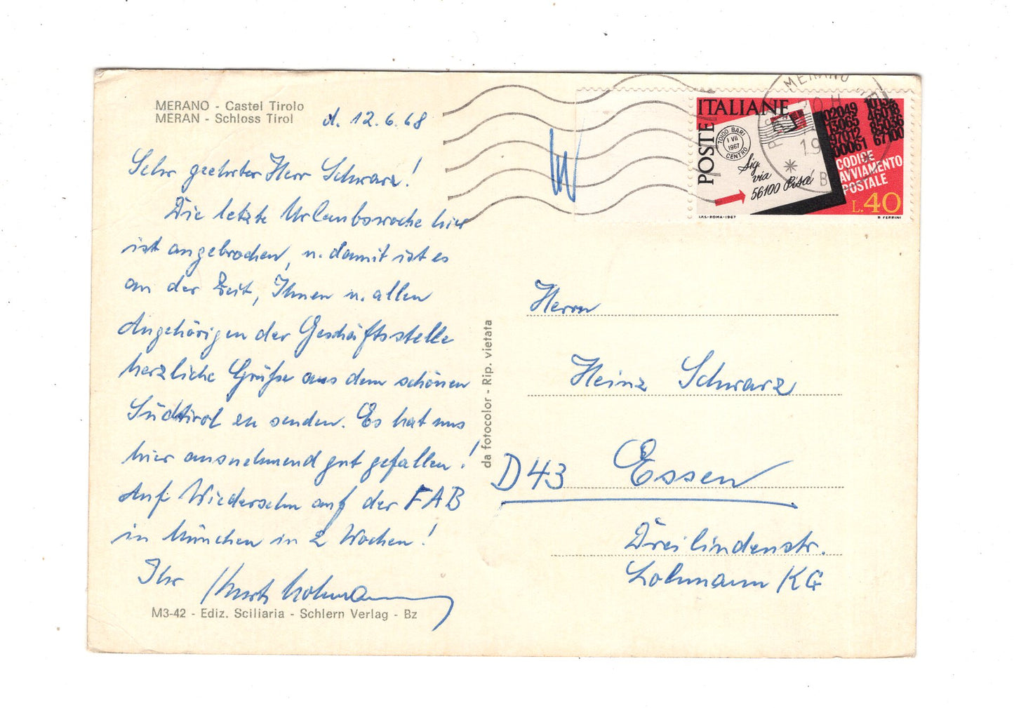 Ansichtskarte Meran / Schloss Tirol / Italien / N1-57