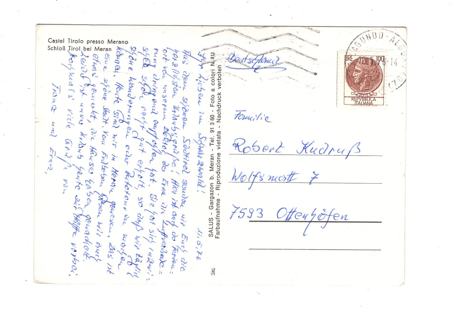 Ansichtskarte Merano Meran / Schloss Tirol / Italien / N1-57