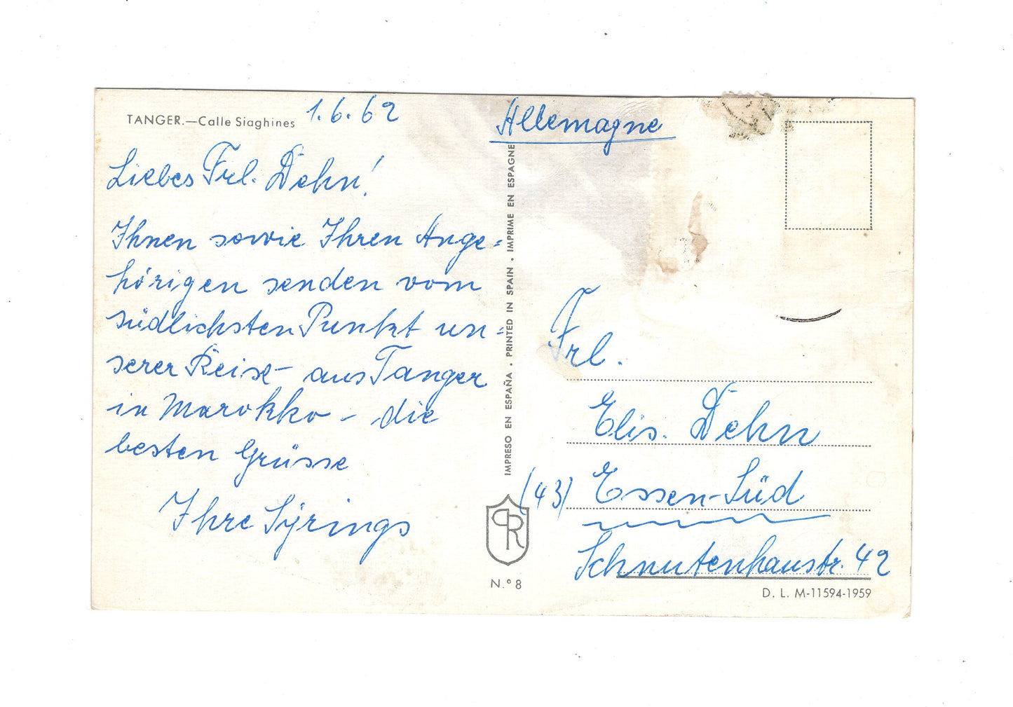 Ansichtskarte Tanger / Calle Siaghines / Marokko