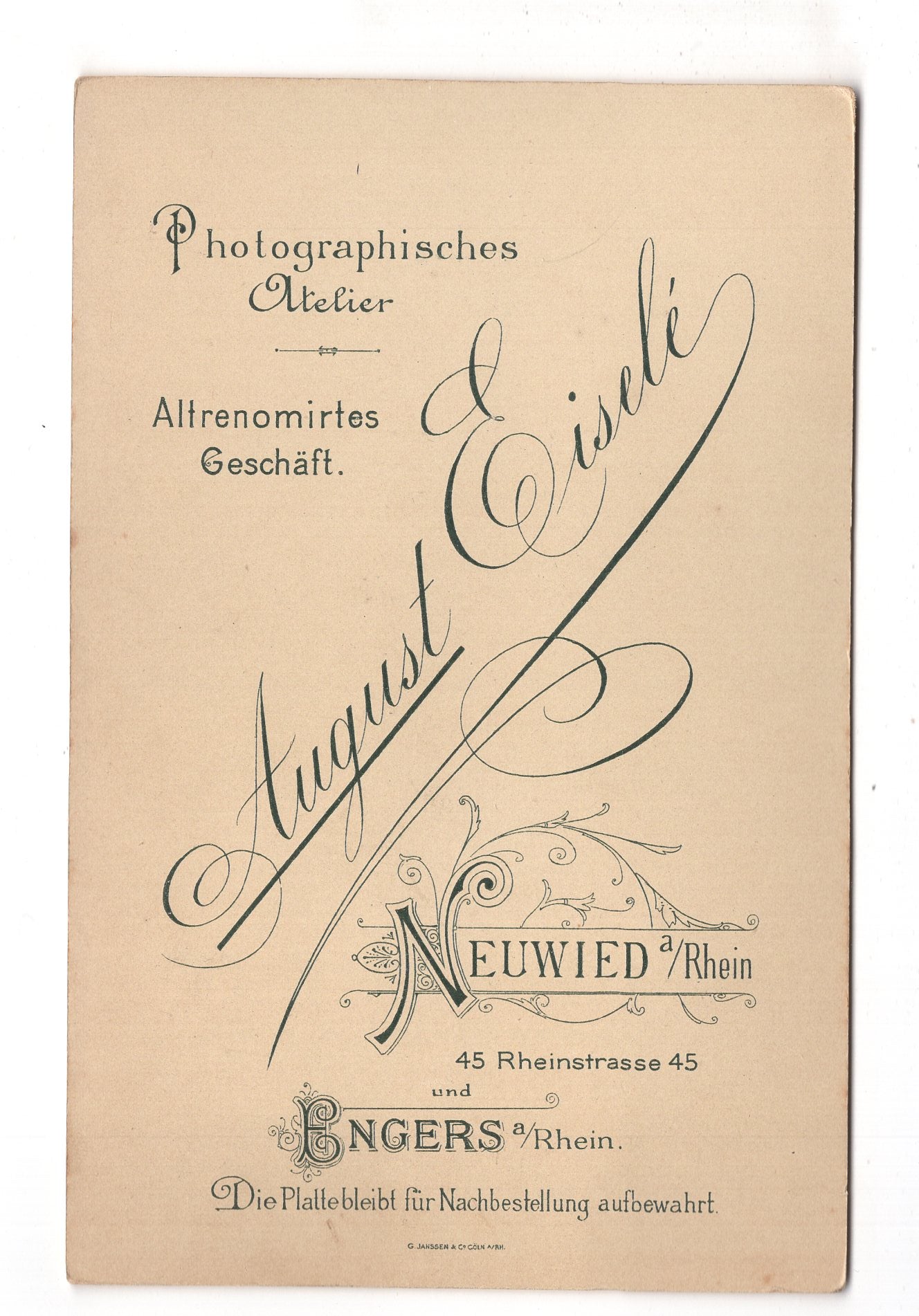 Fotografie Feines Paar - Neuwied / Engers 1890er / CAB X-24