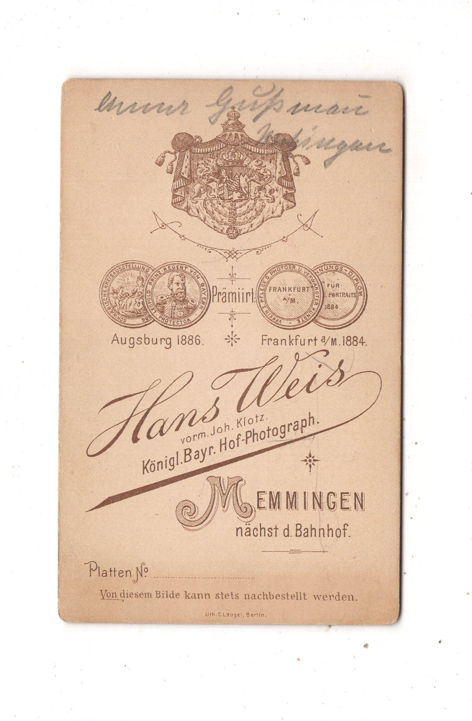 Fotografie Damenportrait - Memmingen 1880er