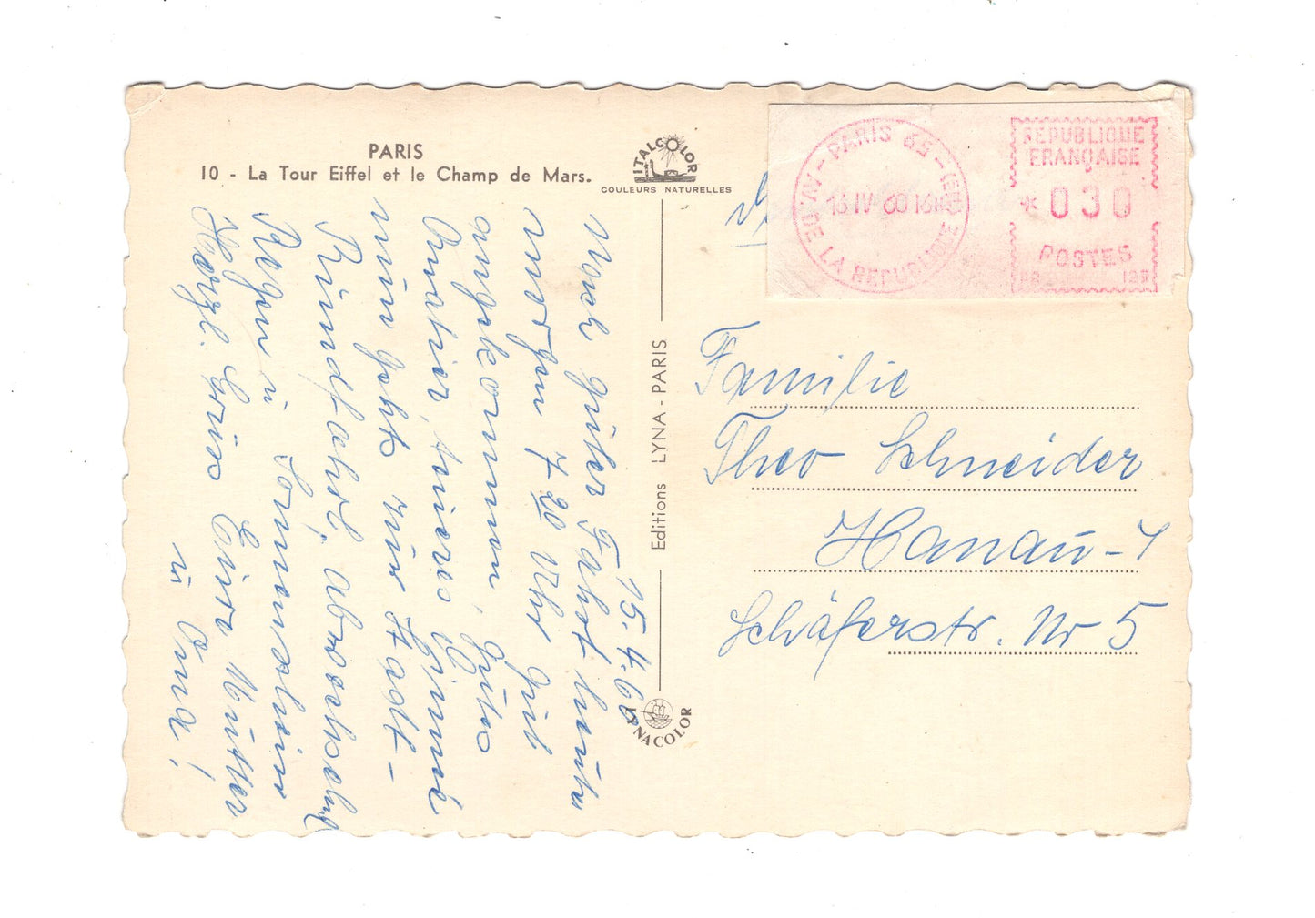 Ansichtskarte Paris / La Tour Eiffel / Frankreich