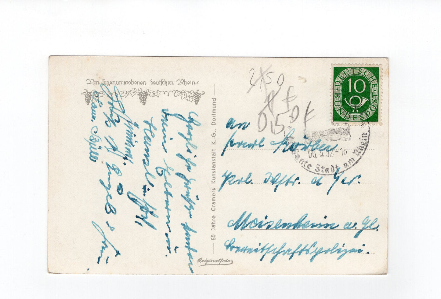 Ansichtskarte Der sagenumwobene deutsche Rhein