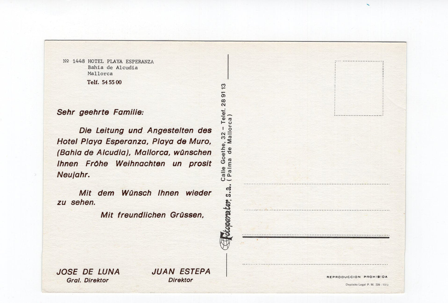 Ansichtskarte Mallorca / Bahia de Alcudia / Hotel Playa Esperanza / Spanien