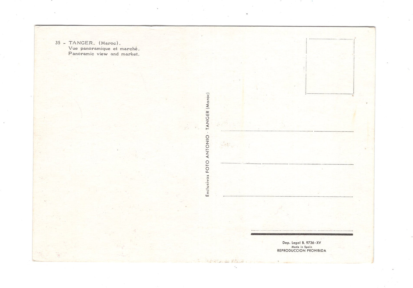 Ansichtskarte Tanger / Panorama und Markt / Marokko