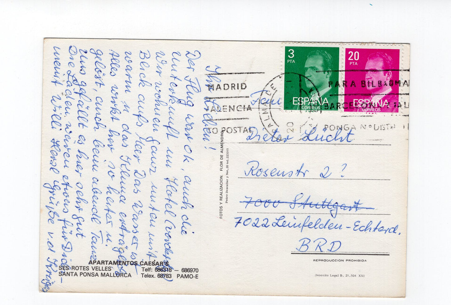 Ansichtskarte Mallorca / Ses Rotes Velles - Santa Ponsa / Apartamentos Caesar´s / Spanien