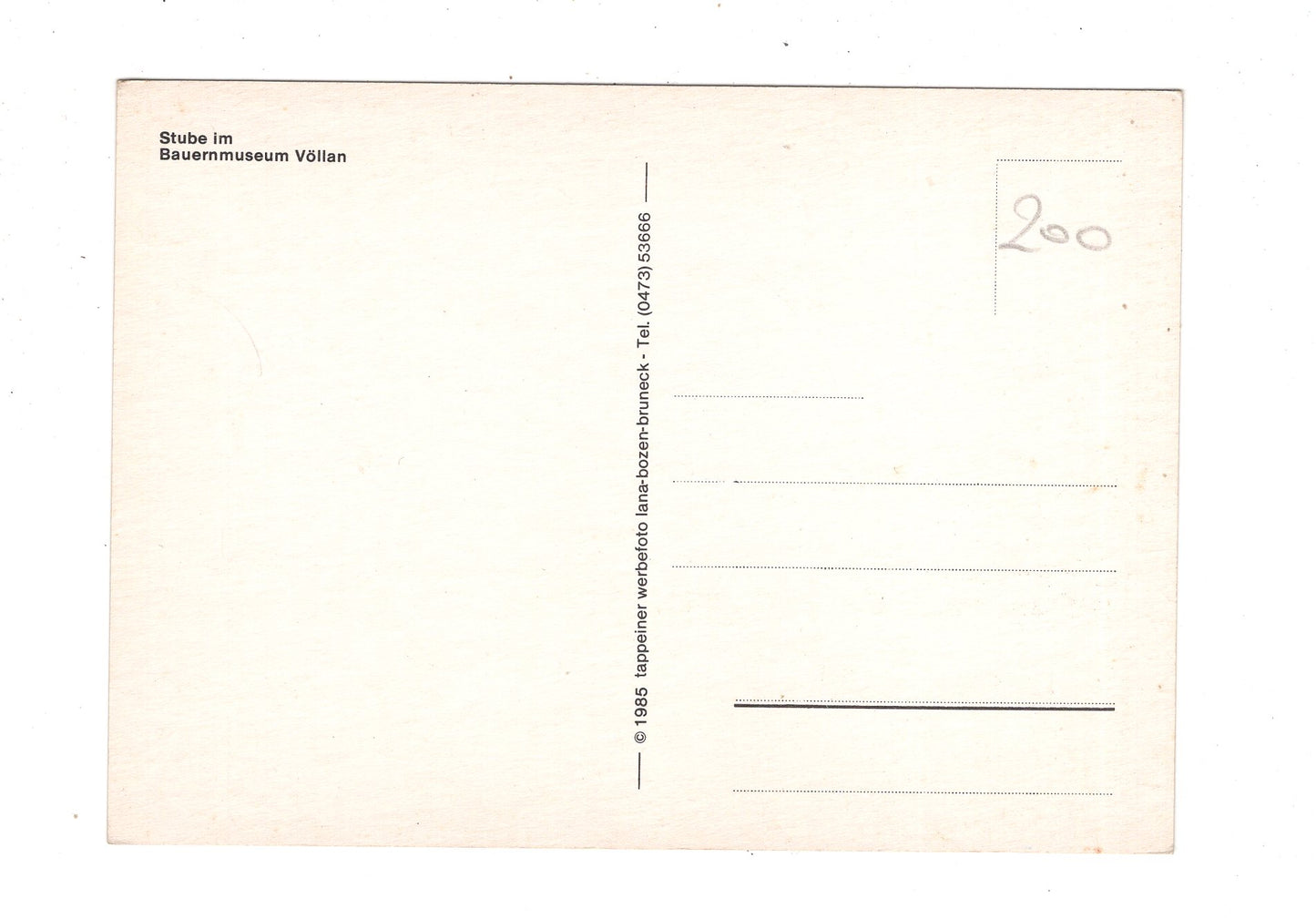 Ansichtskarte Bauernmuseum Völlan bei Meran / Italien / N1-58