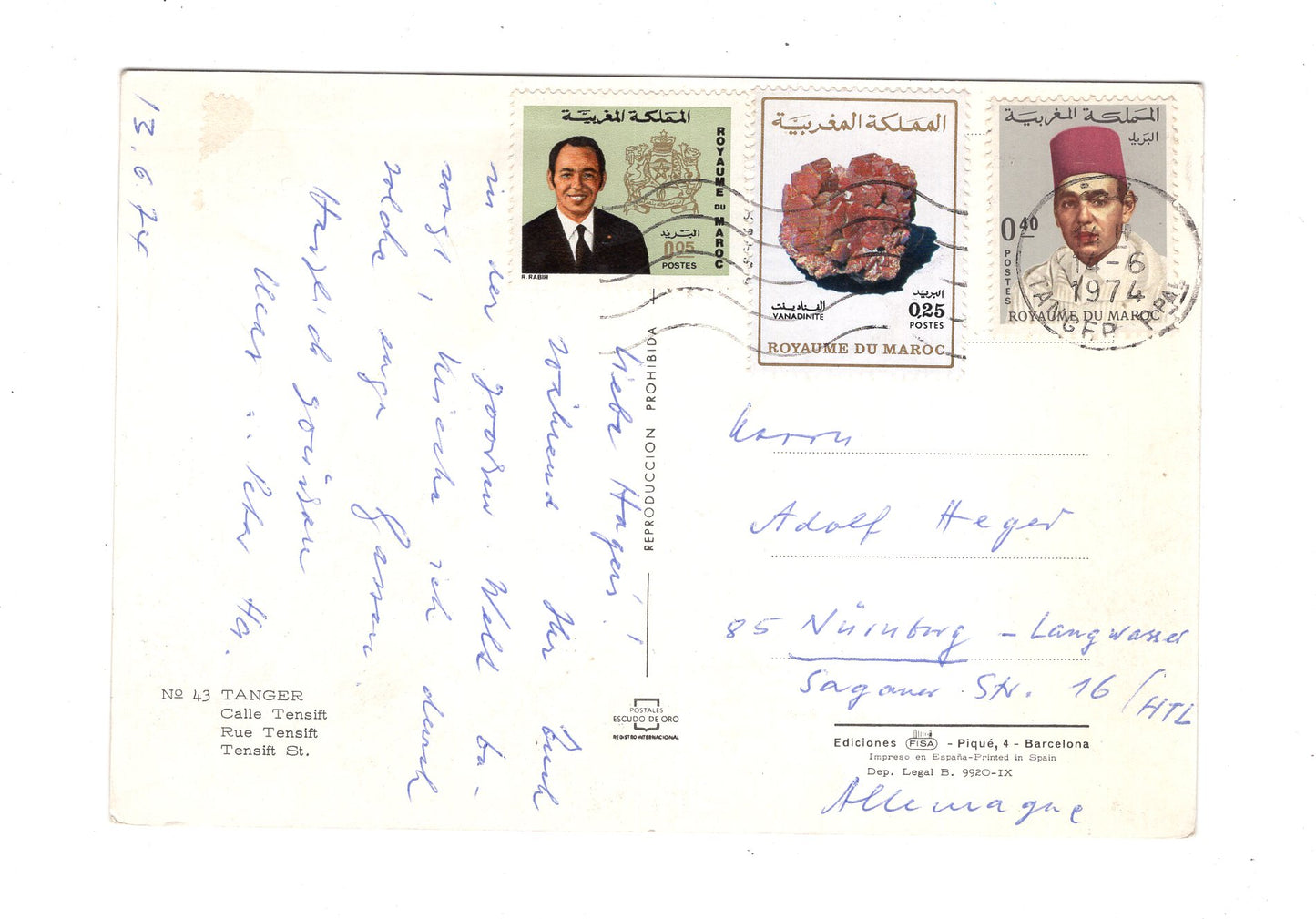 Ansichtskarte Tanger / Rue Tensift / Marokko