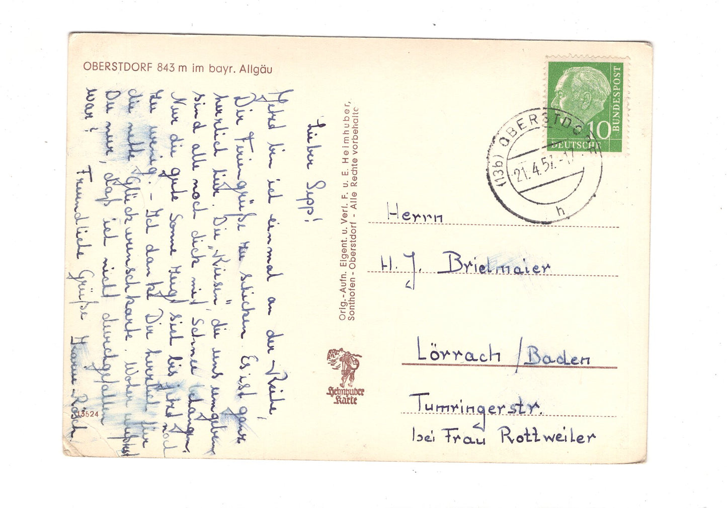 Ansichtskarte Oberstdorf im bayerischen Allgäu / I1-63