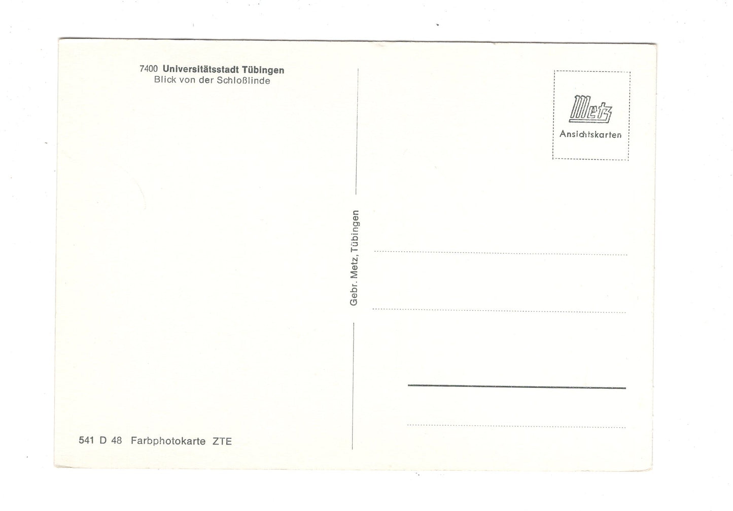 Ansichtskarte Universitätsstadt Tübingen / Blick von der Schlosslinde / H1-65