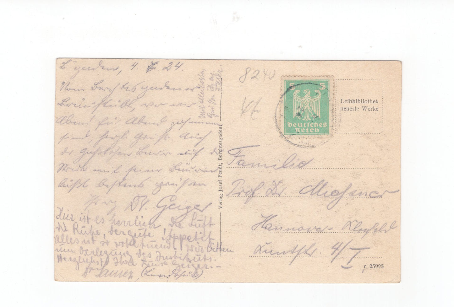 Ansichtskarte Berchtesgaden von der Locksteinstraße