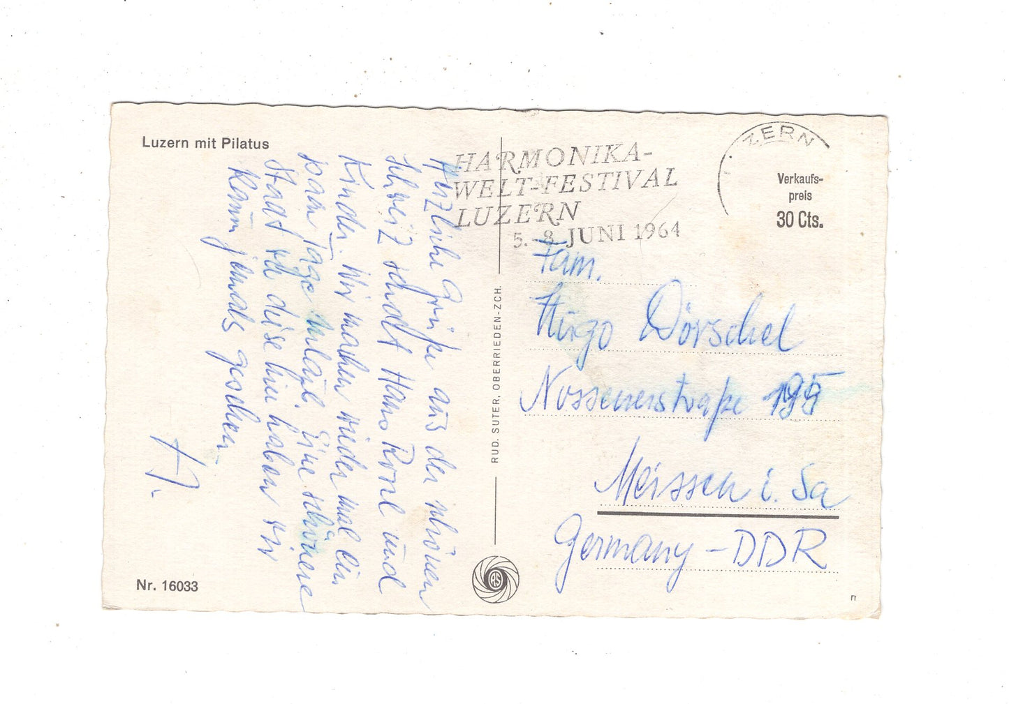 Ansichtskarte Luzern mit Pilatus / Schweiz