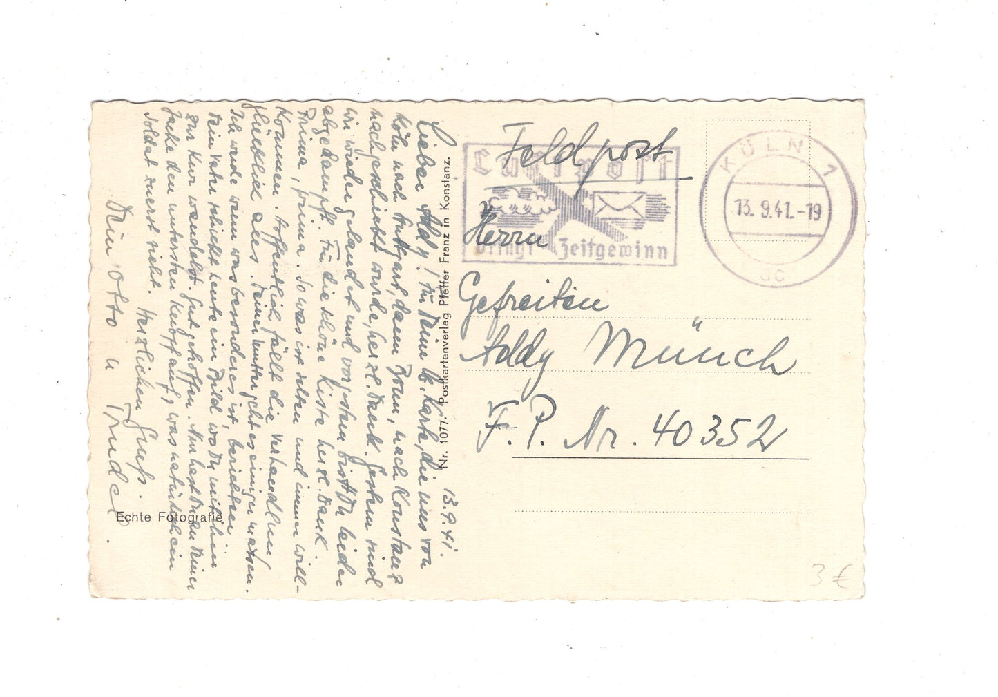 Ansichtskarte Feldpost - Bodensee / Köln 1941 / K1-52