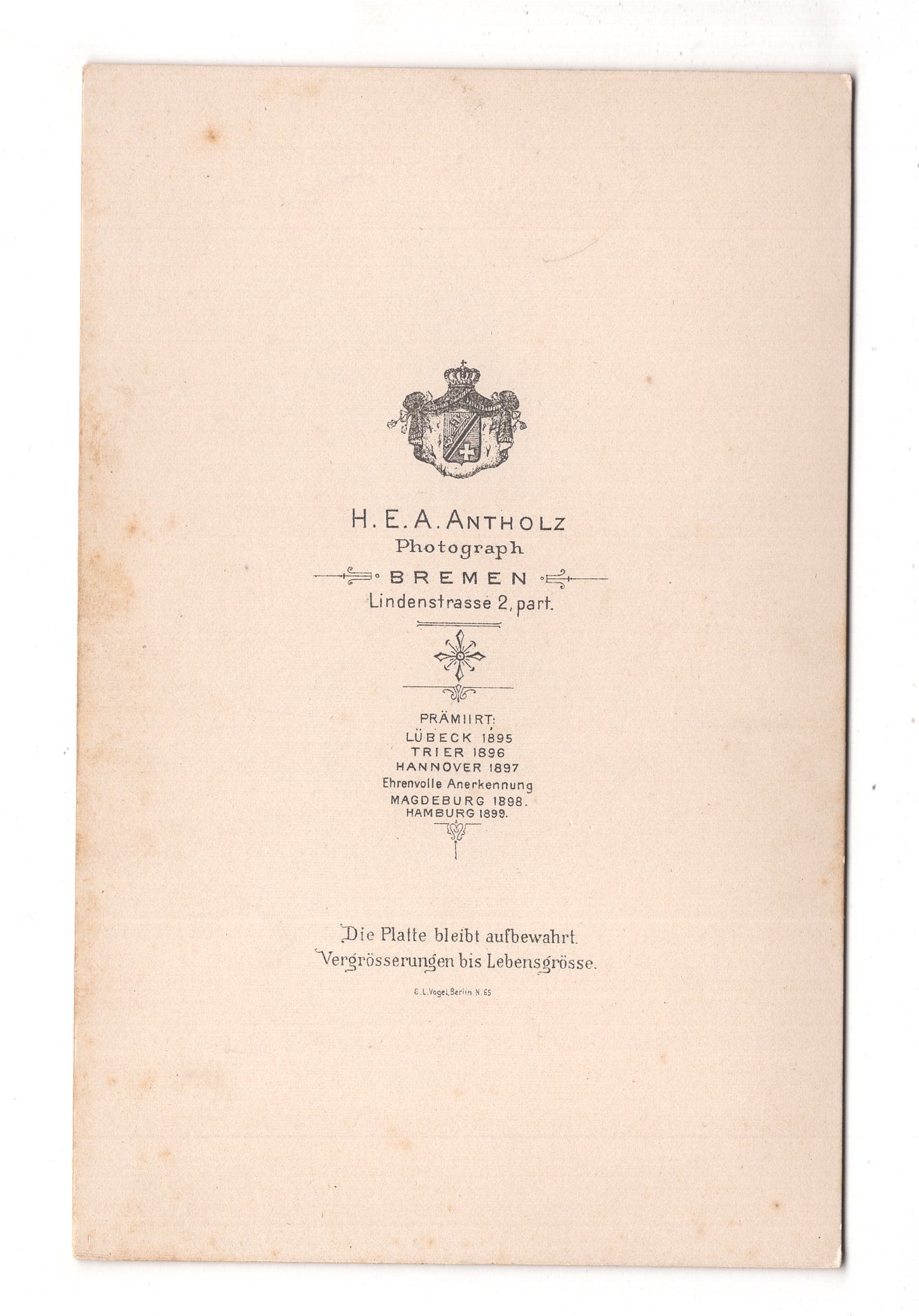 Fotografie Feines Paar - Bremen um 1900 / CAB X-25