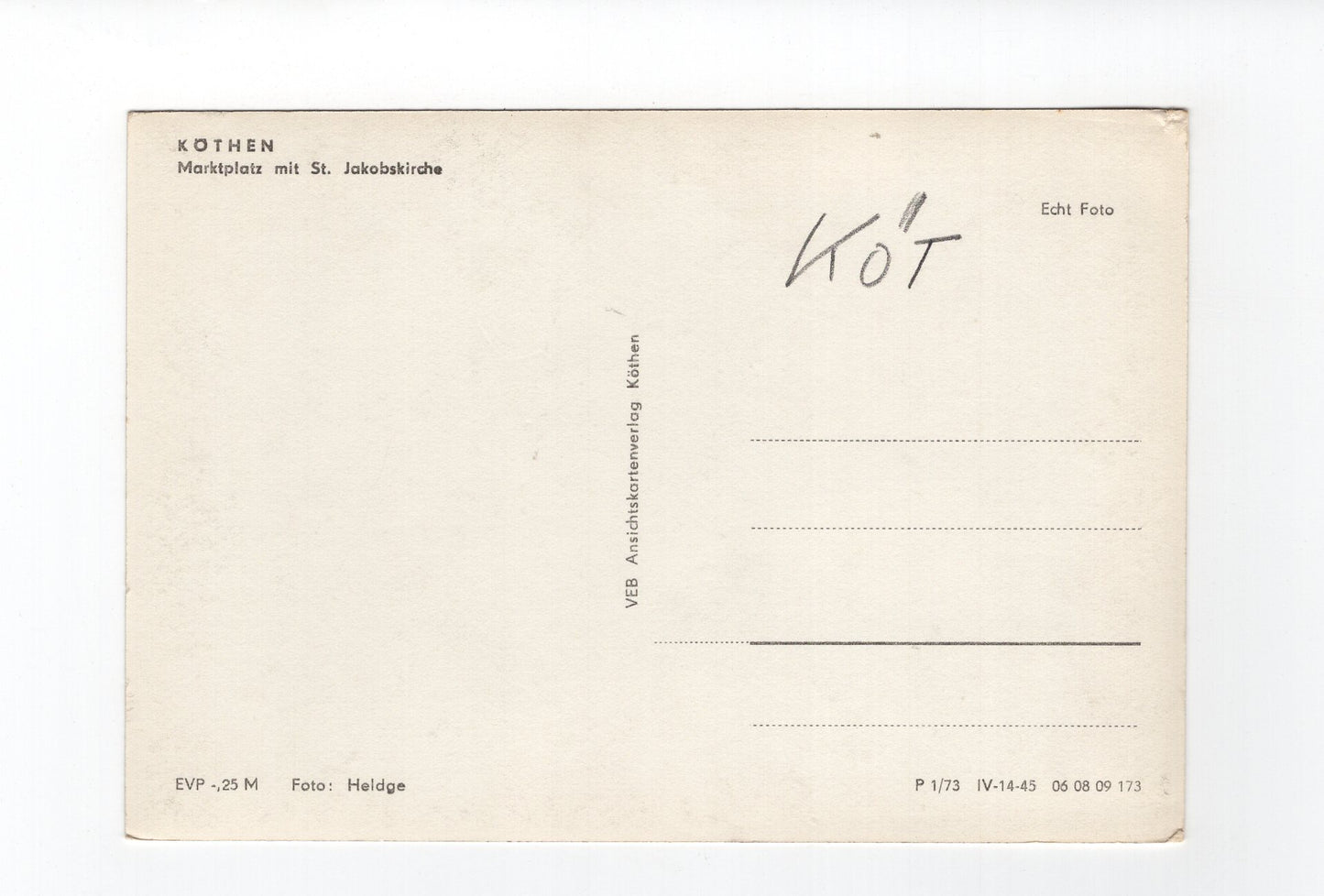 Ansichtskarte Köthen / Marktplatz mit St. Jakobskirche