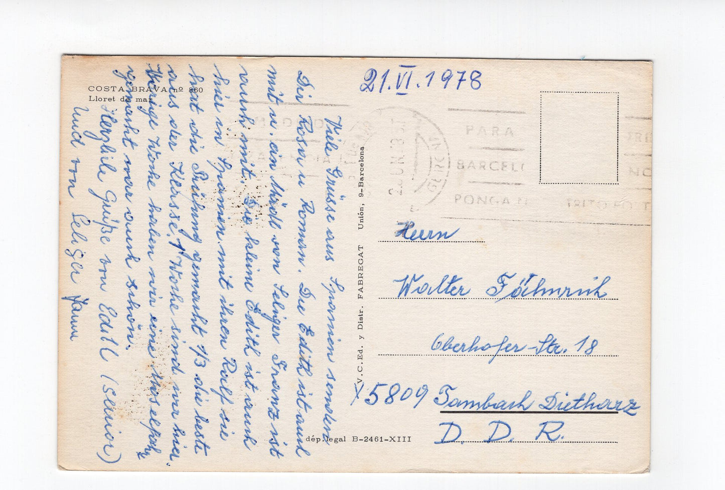 Ansichtskarte Lloret de Mar / Costa Brava / Spanien