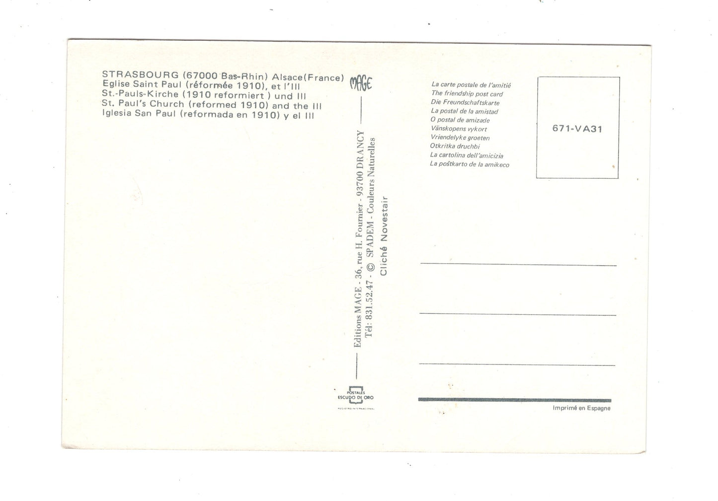 Ansichtskarte Strabourg Straßburg / Eglise Saint-Paul / Frankreich