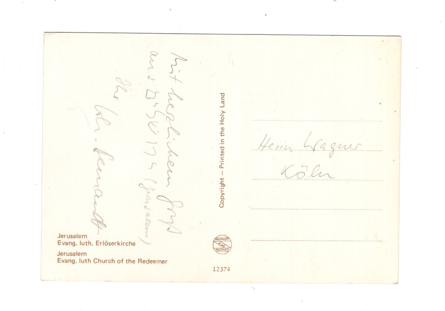 Ansichtskarte Erlöserkirche / Jerusalem / Israel