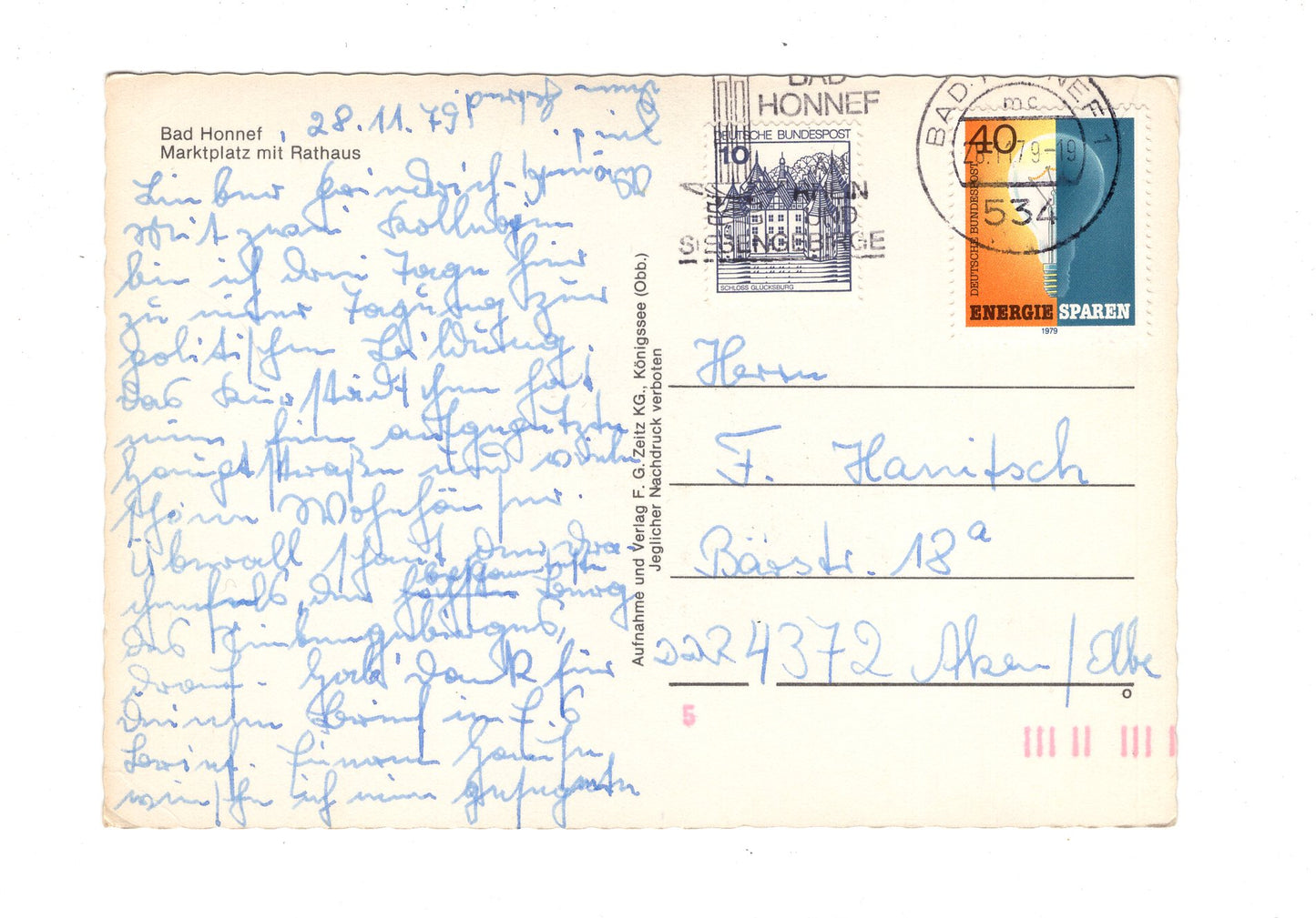 Ansichtskarte Bad Honnef / Marktplatz mit Rathaus / H1-65