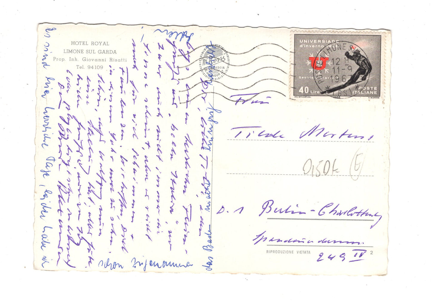 Ansichtskarte Hotel Royal / Limone sul Garda / Italien / N1-58