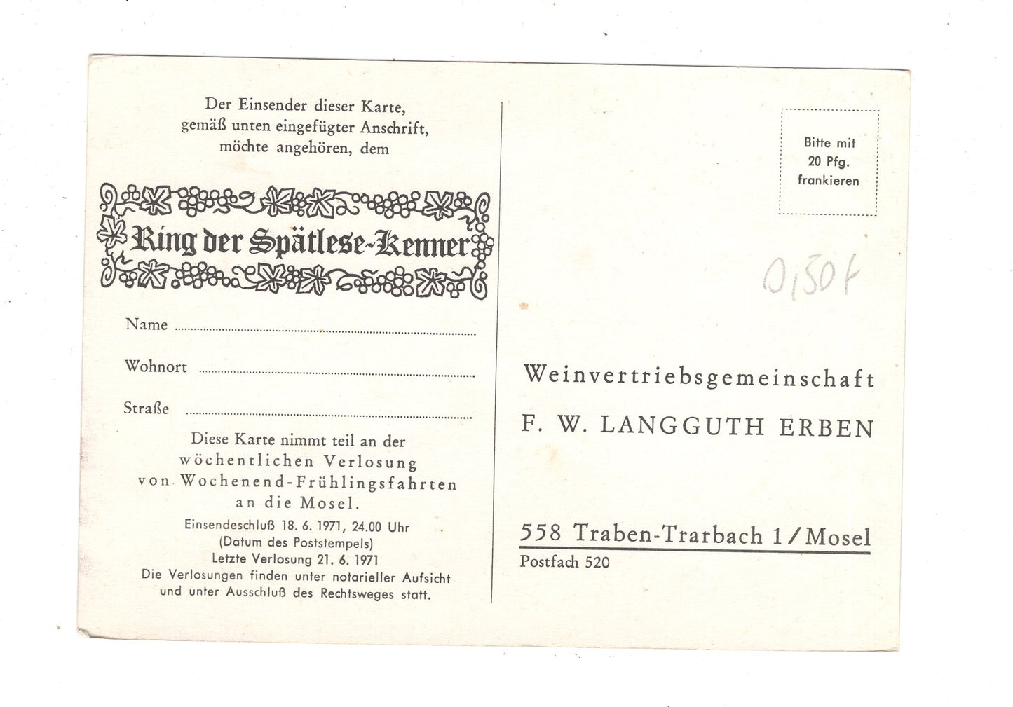 Ansichtskarte Wochenendfahrten an die Mosel / M1-57