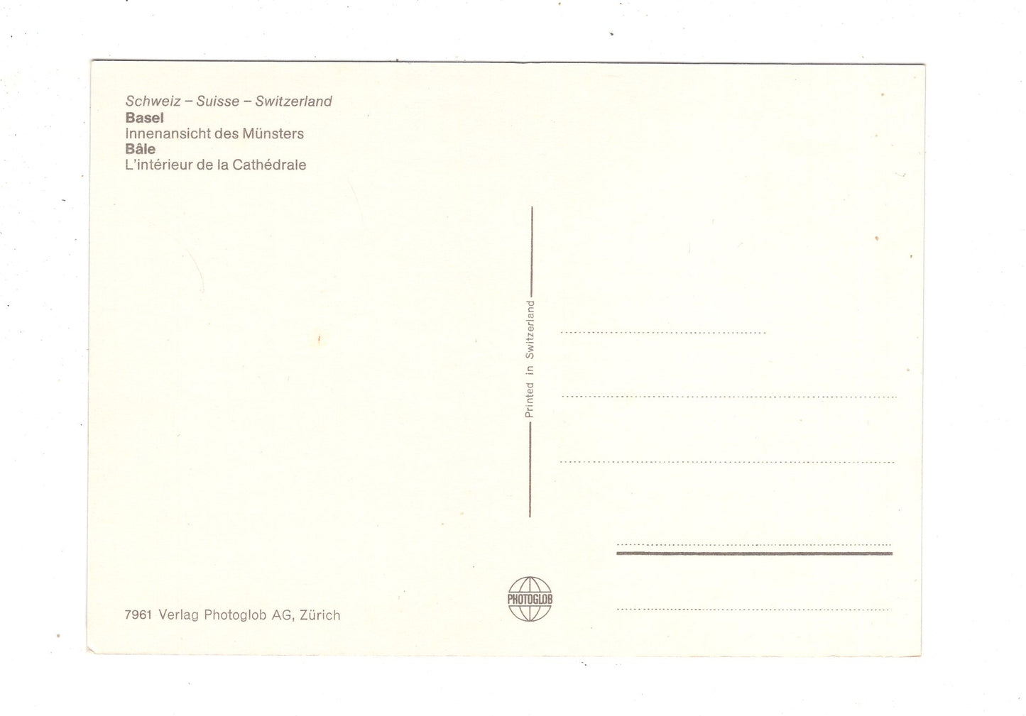 Ansichtskarte Basel / Münster / Schweiz