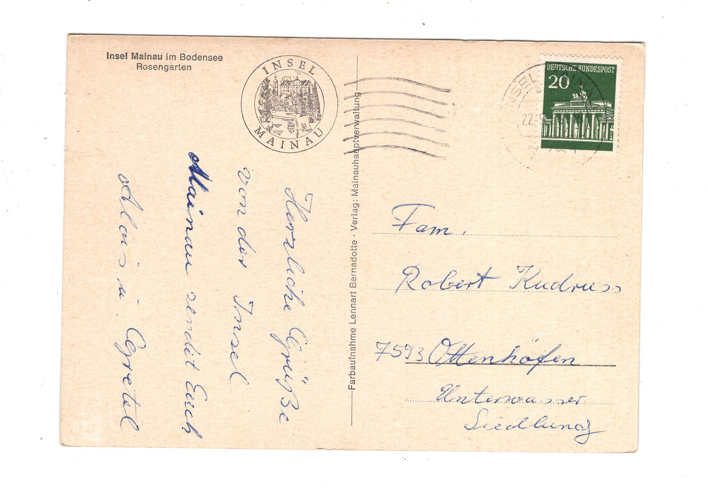 Ansichtskarte Insel Mainau im Bodensee / Rosengarten / K1-52