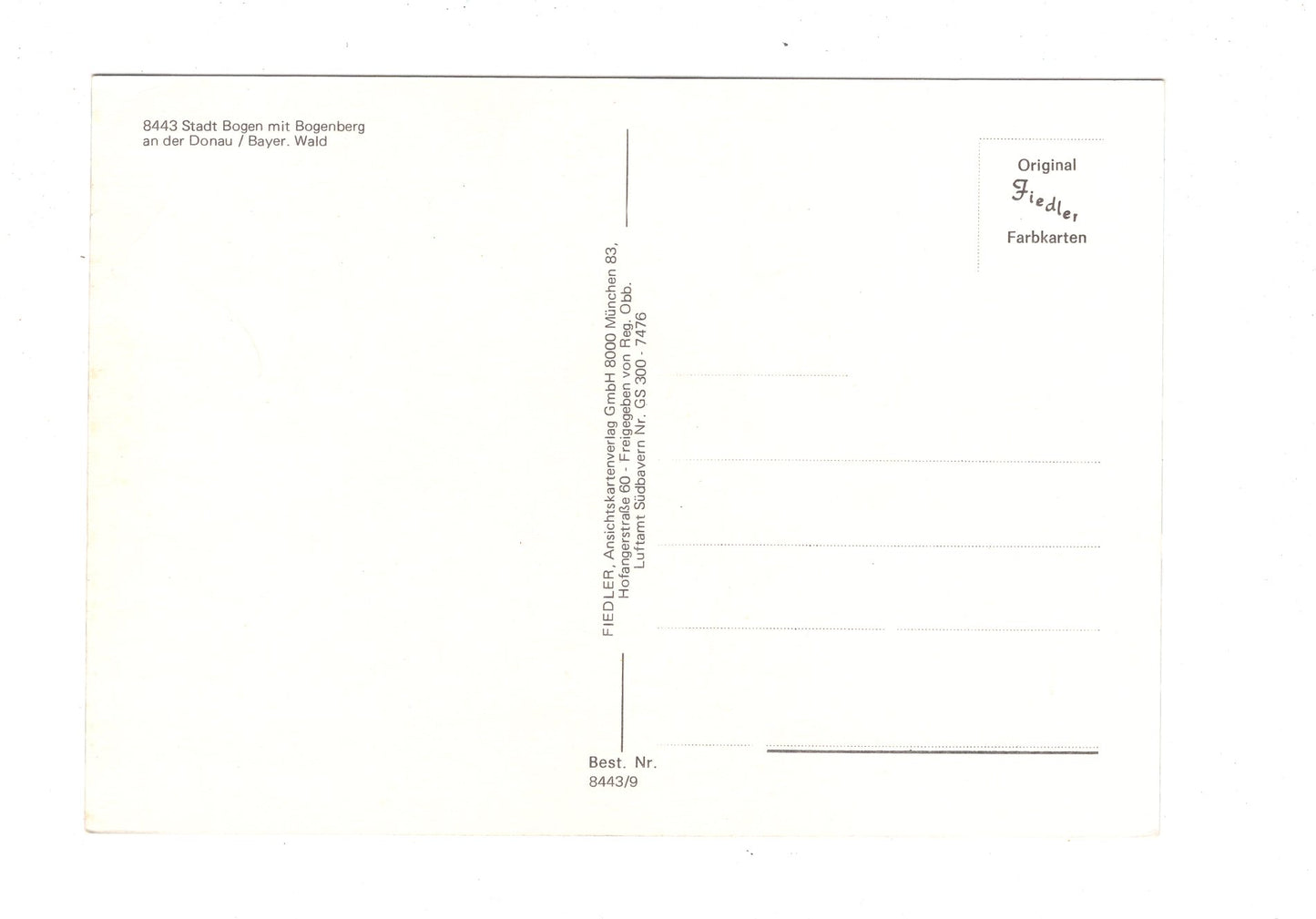 Ansichtskarte Stadt Bogen mit Bogenberg an der Donau / Bayer. Wald / H1-65