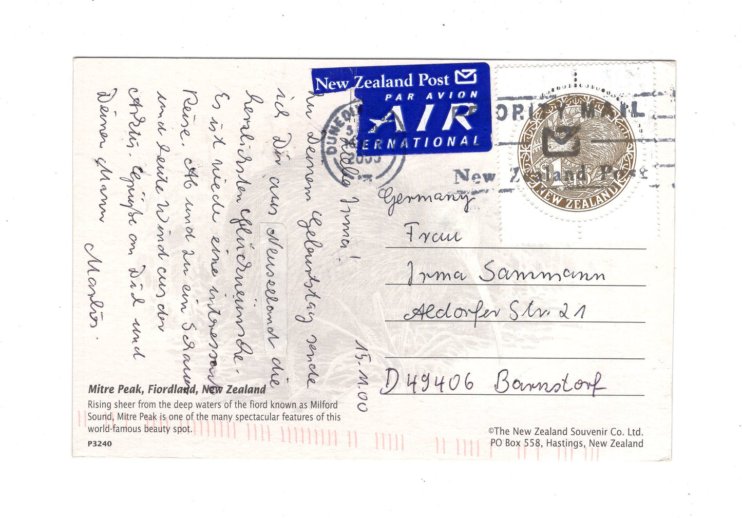 Ansichtskarte Mitre Peak / Milford Sound / Neuseeland