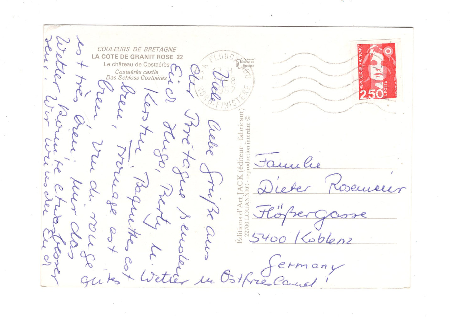 Ansichtskarte La Cote de Granit Rose / Frankreich