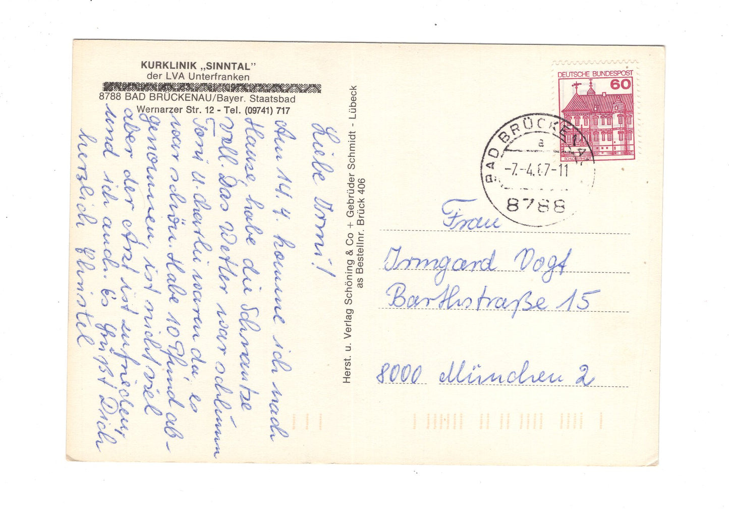 Ansichtskarte Bad Brückenau / Kurklinik Sinntal