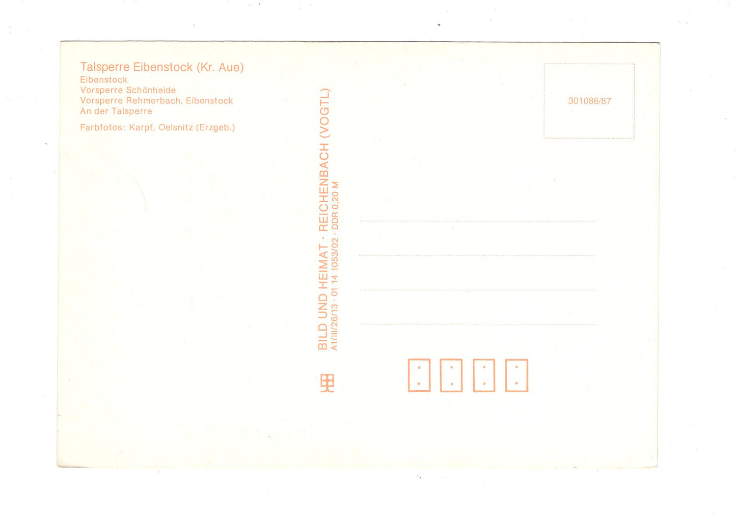 Ansichtskarte Talsperre Eibenstock / Kreis Aue / H1-65