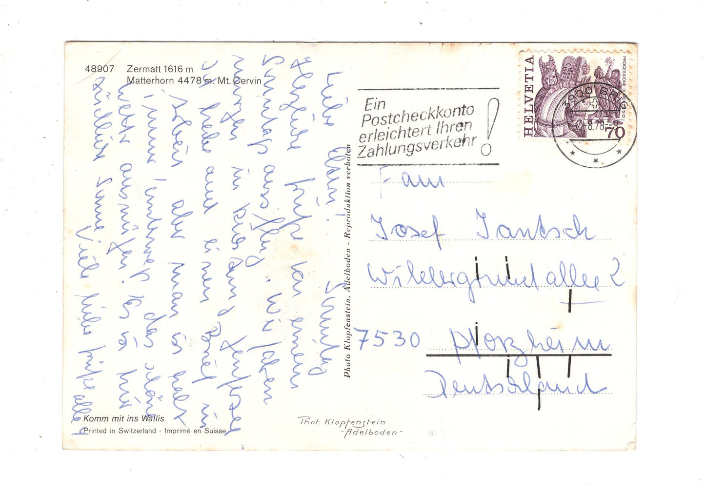 Ansichtskarte Zermatt / Schweiz
