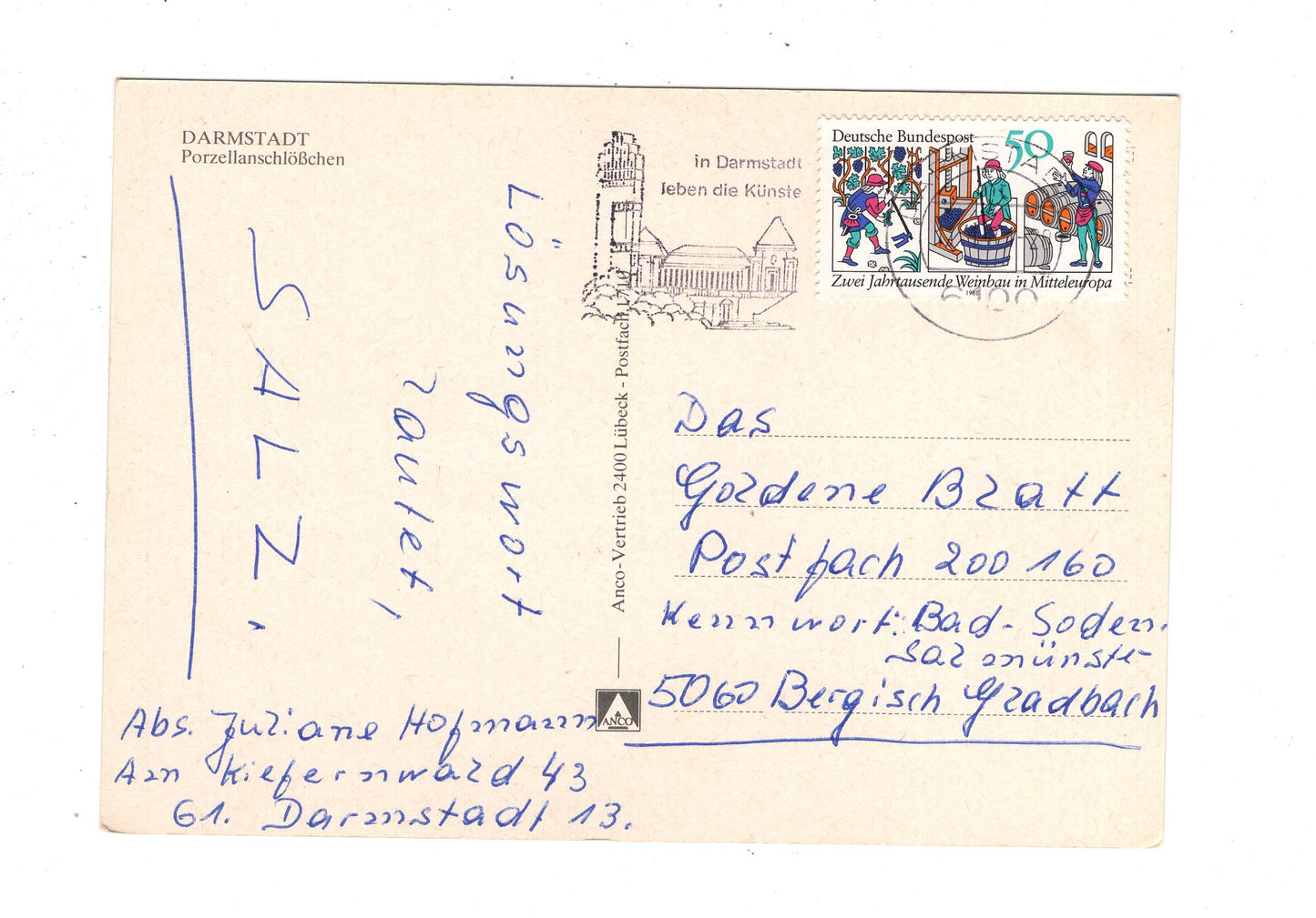 Ansichtskarte Darmstadt / Porzellanschlösschen / J1-60