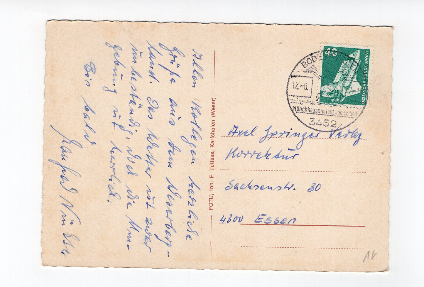 Ansichtskarte Die Weser von Polle bis Hameln