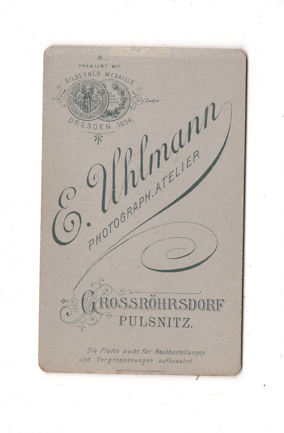 Fotografie Feines junges Mädchen - Großröhrsdorf / Pulsnitz 1890er / CDV E1-31