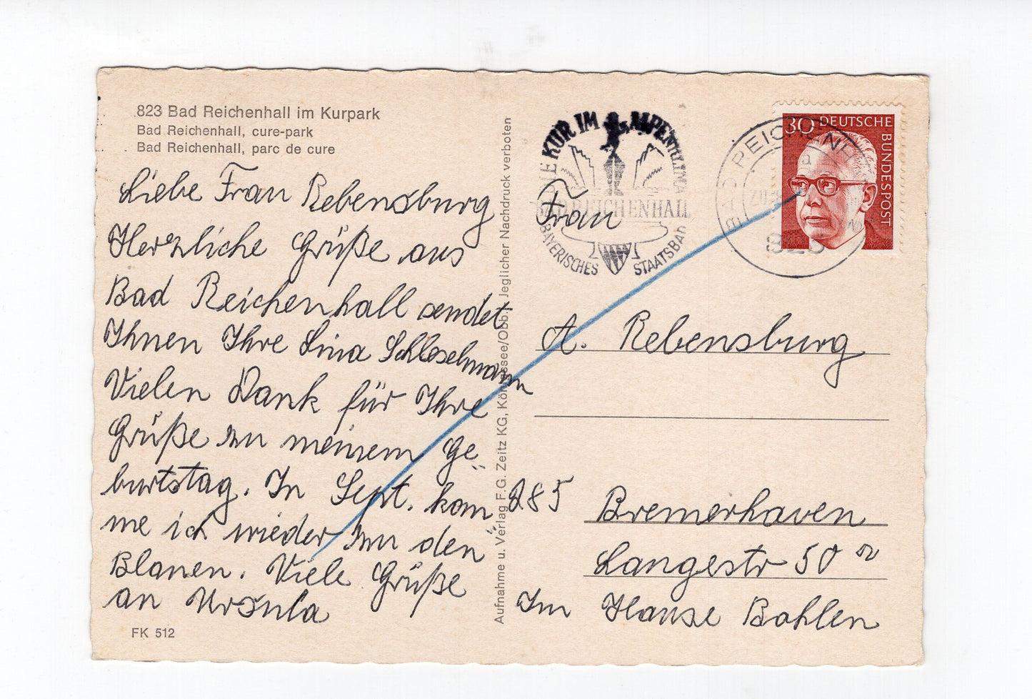 Ansichtskarte Bad Reichenhall / Im Kurpark