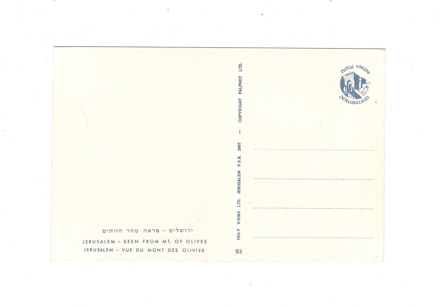 Ansichtskarte Jerusalem vom Ölberg gesehen / Israel
