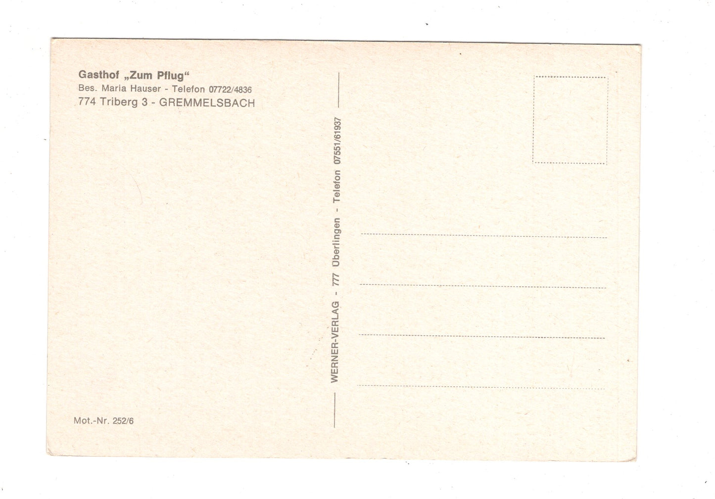 Ansichtskarte Gasthof zum Pflug / Triberg 3 - Gremmelsbach / G1-69