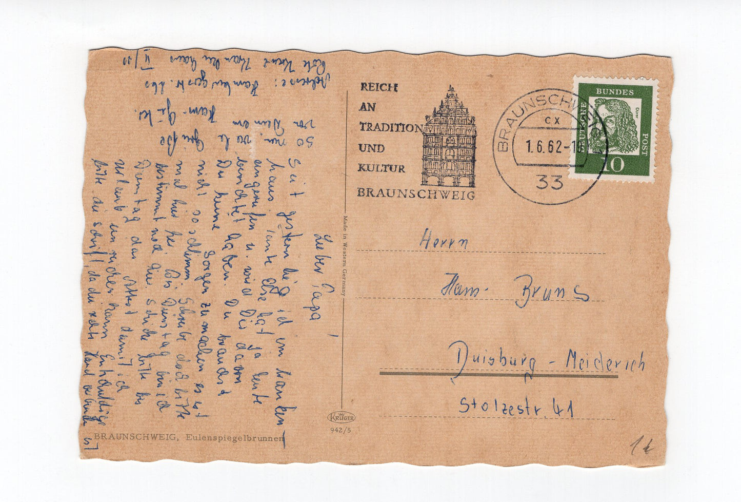 Ansichtskarte Braunschweig / Eulenspiegelbrunnen