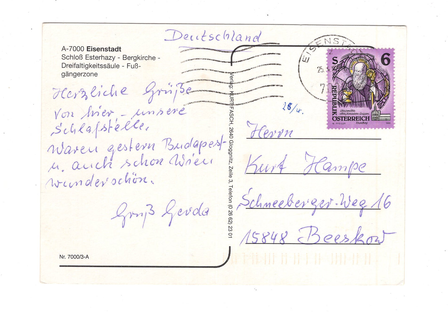 Ansichtskarte Eisenstadt / Burgenland / Österreich
